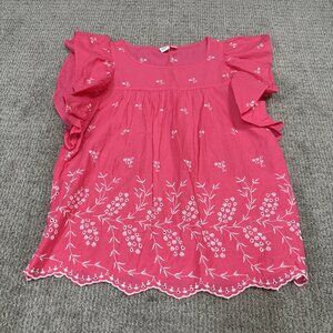 Gap Blouse Pink Cap Sleeve Women’s Size XS